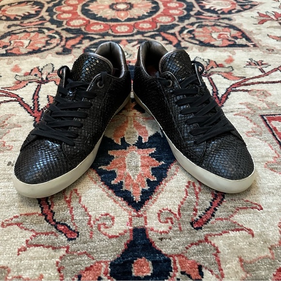 Zadig & Voltaire Snake Embossed Leather Sneakers - Picture 4 of 9